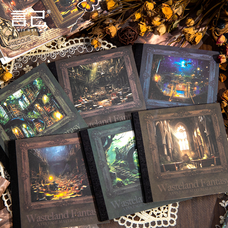 Vintage Junk Journal Scrapbooking Paper - 40 pcs Vintage INS Futuristic style