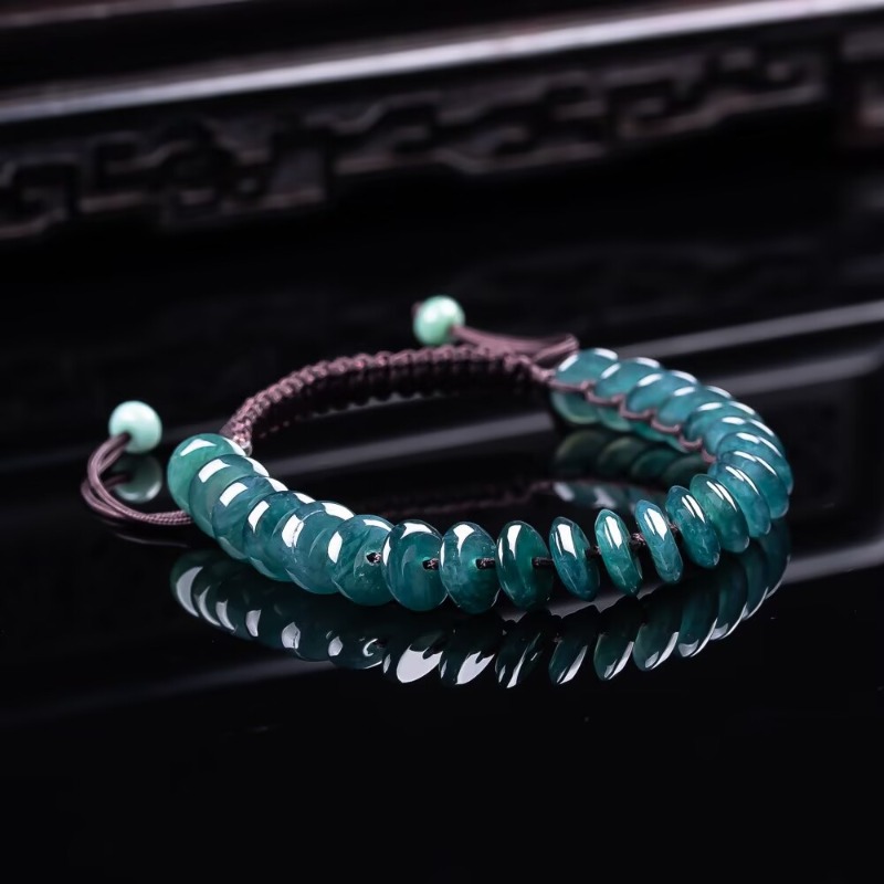 Beading - Natural Real Emerald Blue Water Abacus