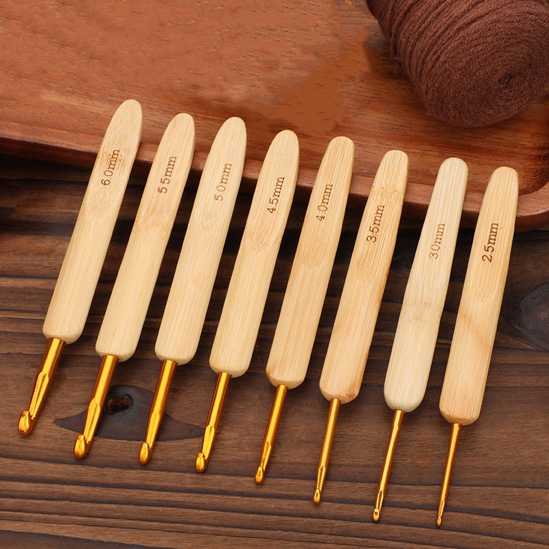 Wooden Crochet Hooks Ergonomic Handle - Bamboo Wooden Handle Crochet Hooks Ergonomic