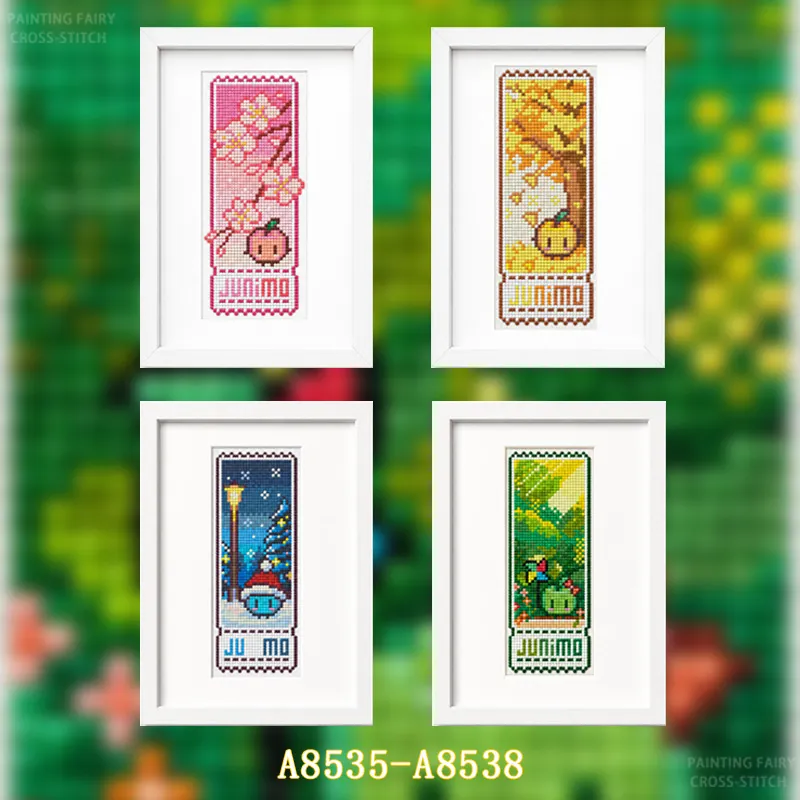 Cross Stitch Stamped Kits Beginners - [A-Four Seasons Series]Beginner DIY Stamped Cross