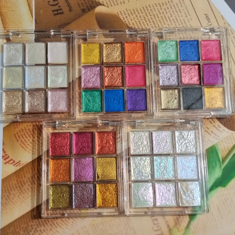 Watercolor Paint Set Solid Pigment - 9 color Nail Solid Pigment Aurora