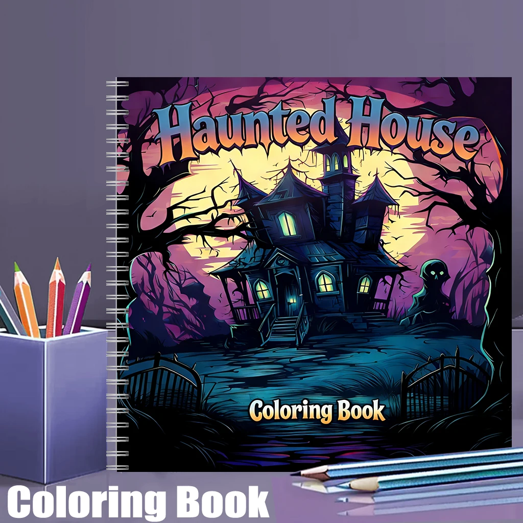 Painting Supplies - Haunted House Coloring Book for Adults,