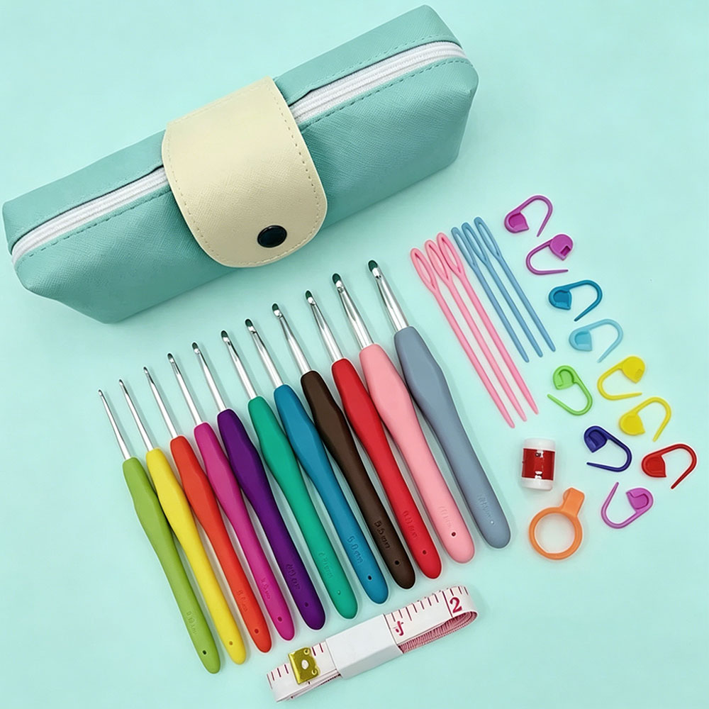 Sewing - 37pcs Crochet Hooks Kits with Storage
