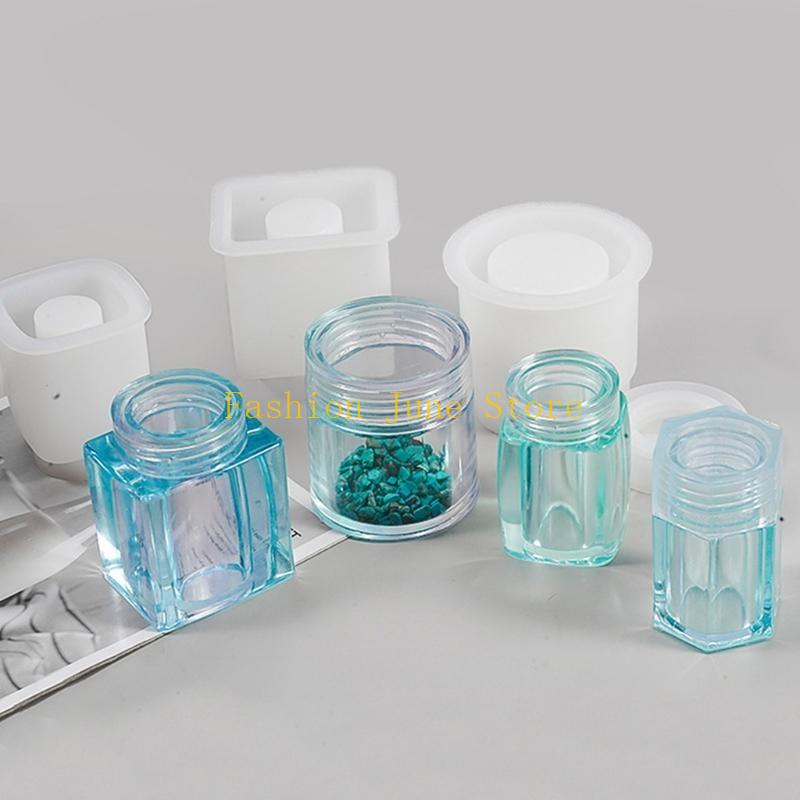 1 Set Storage Bottle Jar Cryst - Silicone Epoxy Resin Molds Set review and price
