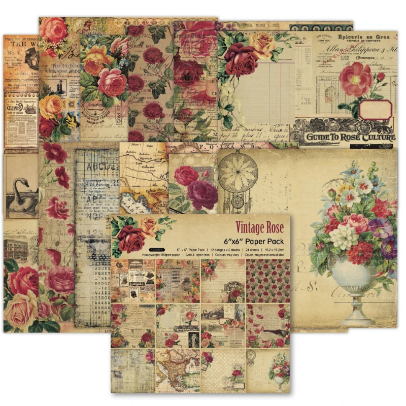 Scrapbook Pad Assorted Pattern - Vintage Junk Journal Scrapbooking Paper review and price