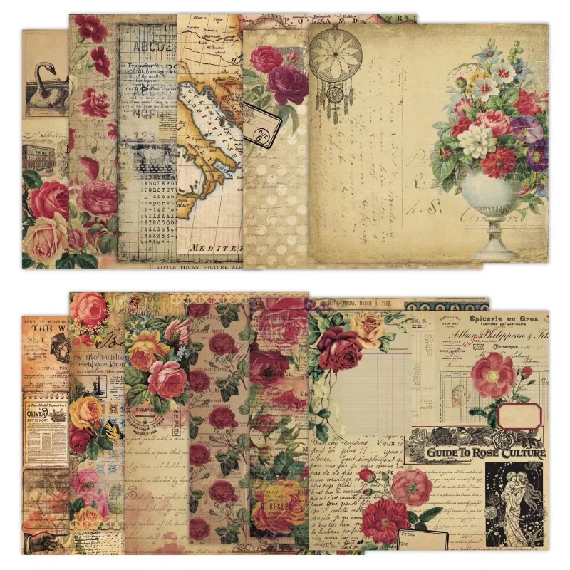 Scrapbook Pad Assorted Pattern - Vintage Junk Journal Scrapbooking Paper review and price