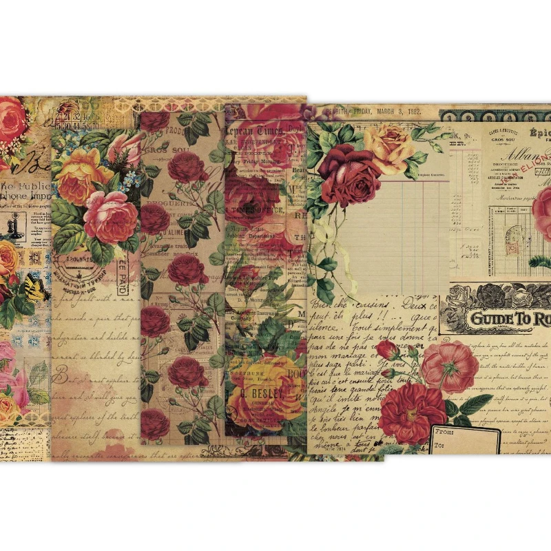 Scrapbook Pad Assorted Pattern - Vintage Junk Journal Scrapbooking Paper review and price