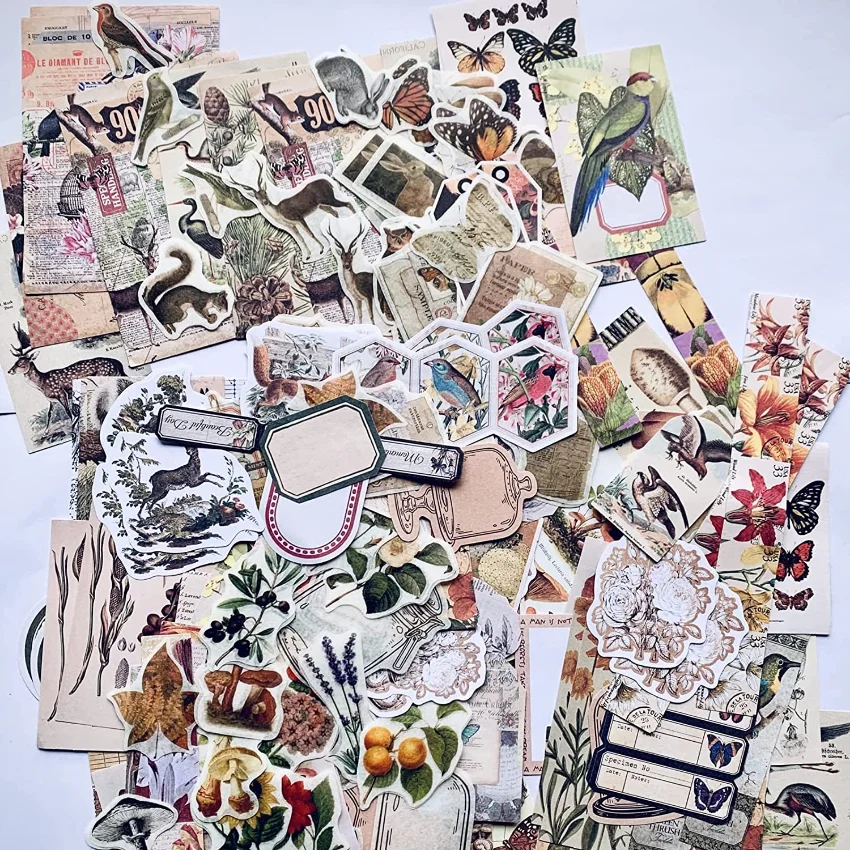 Vintage Stickers For Journalin - Vintage Junk Journal Scrapbooking Paper review and price