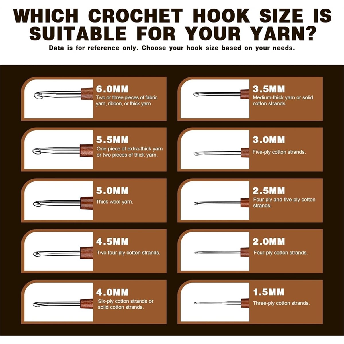 AT16 5 Pcs Crochet Hook, 5 Siz - Wooden Crochet Hooks Ergonomic Handle review and price