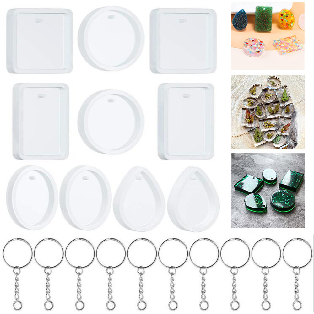 20Pcs/Set DIY Keychain Pendant - Silicone Epoxy Resin Molds Set review and price