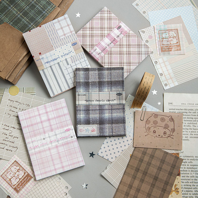 50pcs Creative Plaid Decor Scr - Vintage Junk Journal Scrapbooking Paper review and price