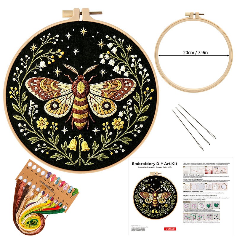 Butterfly Flower Embroidery DI - Cross Stitch Stamped Kits Beginners review and price