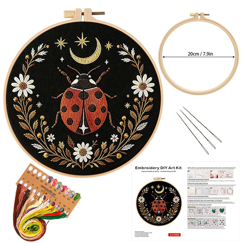 Butterfly Flower Embroidery DI - Cross Stitch Stamped Kits Beginners review and price