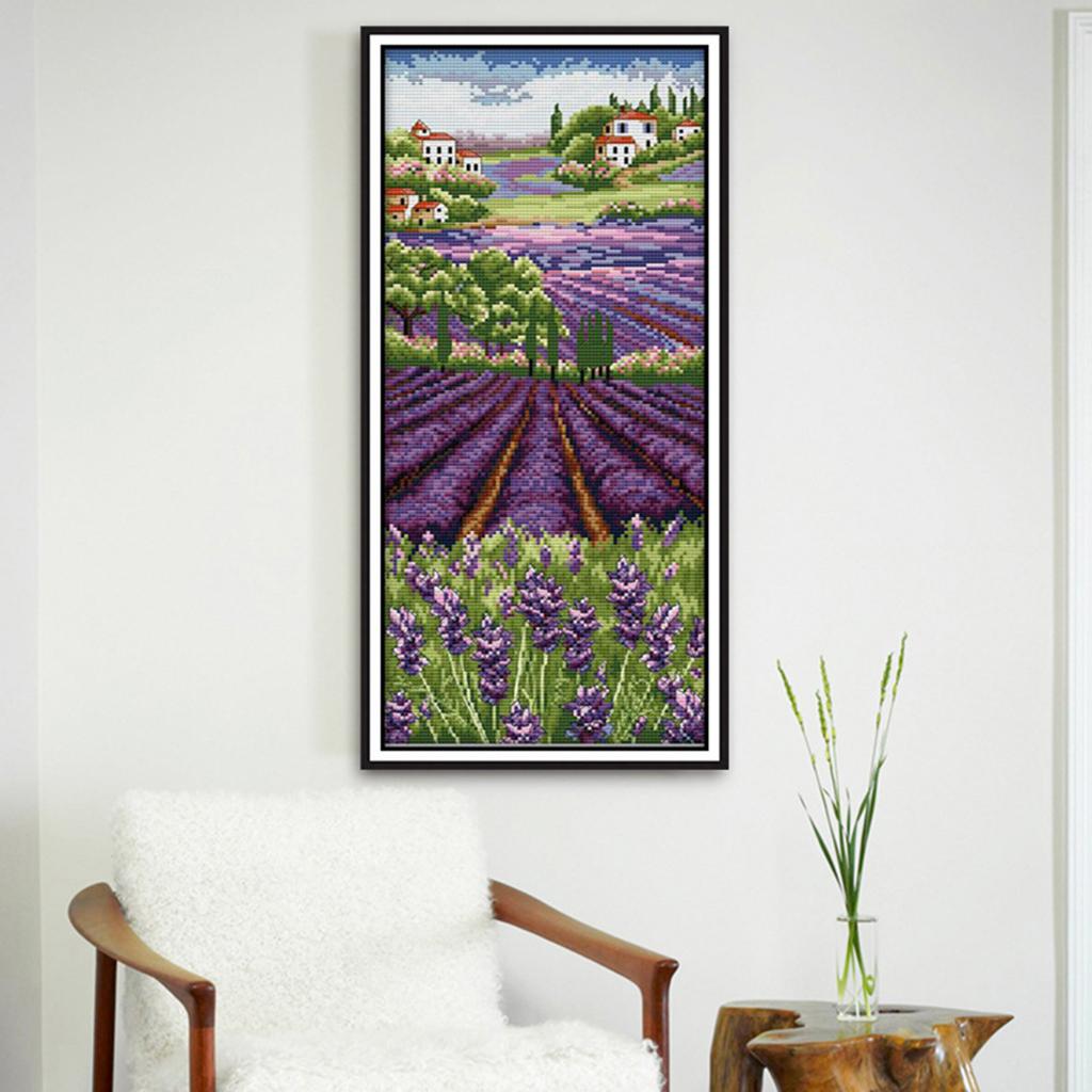 Lavender Flowers Stamped Cross - Cross Stitch Stamped Kits Beginners review and price
