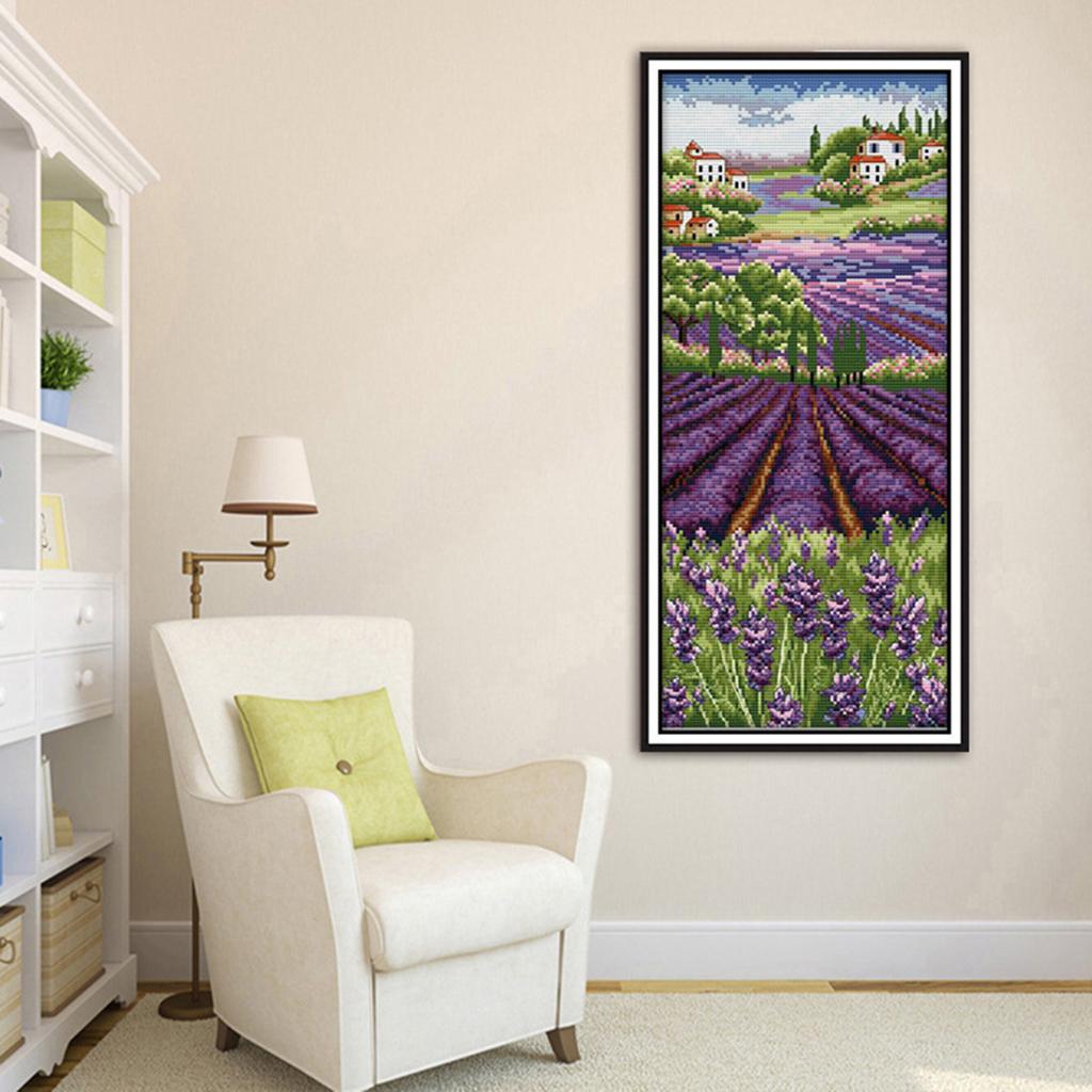 Lavender Flowers Stamped Cross - Cross Stitch Stamped Kits Beginners review and price