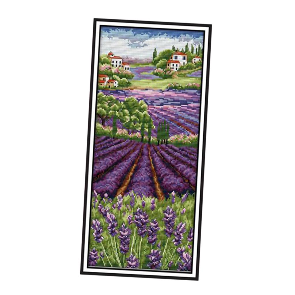 Lavender Flowers Stamped Cross - Cross Stitch Stamped Kits Beginners review and price