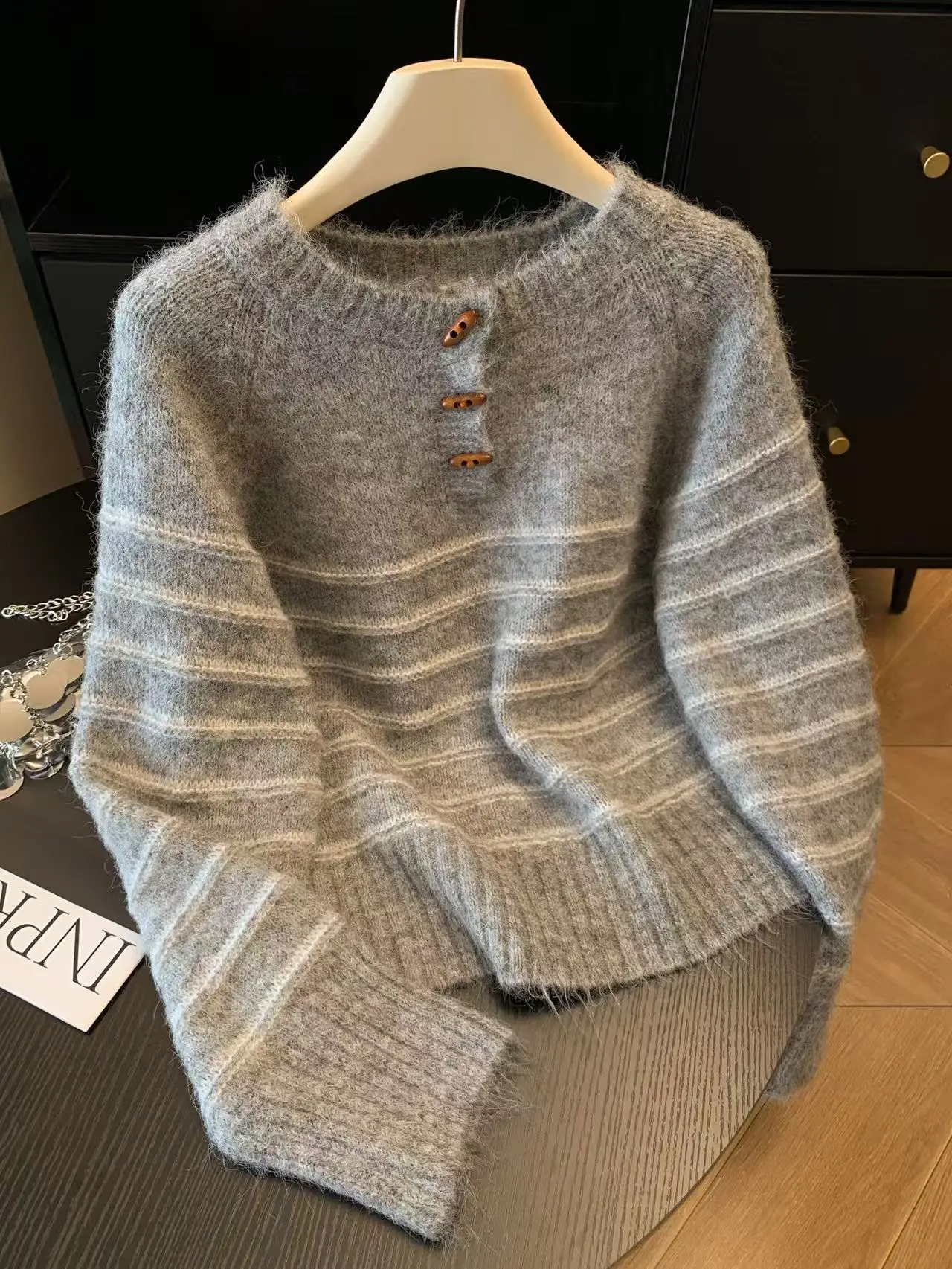 Autumn Winter Women's Striped  - Embroidery review and price