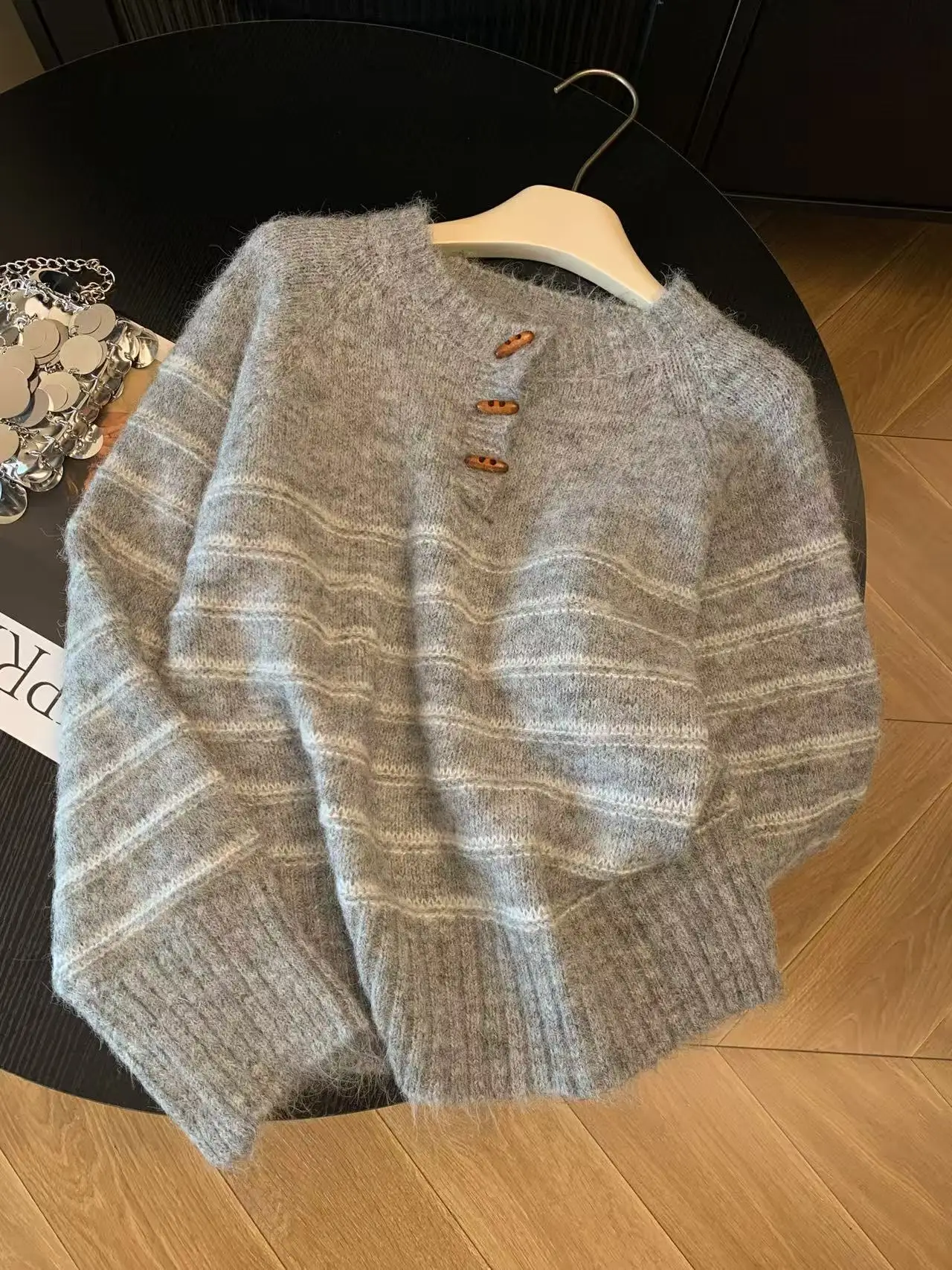 Autumn Winter Women's Striped  - Embroidery review and price