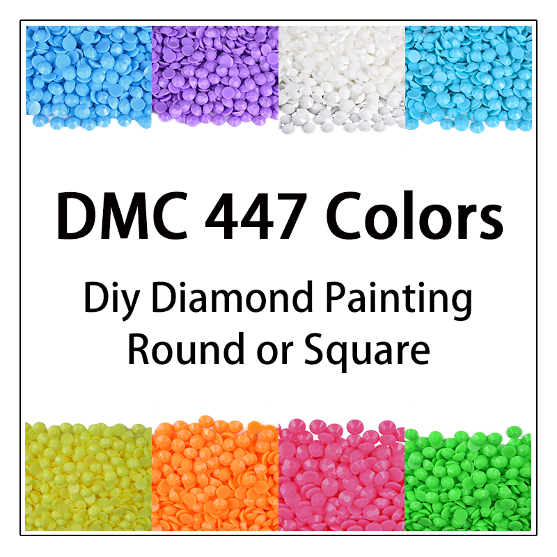 DMC 447 Colors 5D Diy Diamond  - 5D Diamond Painting Kit Full Drill review and price