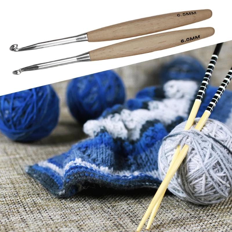 97BA Ergonomic Grip Crochet Ne - Wooden Crochet Hooks Ergonomic Handle review and price