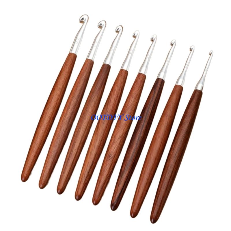 367A 8Pcs Wooden Handle Croche - Wooden Crochet Hooks Ergonomic Handle review and price