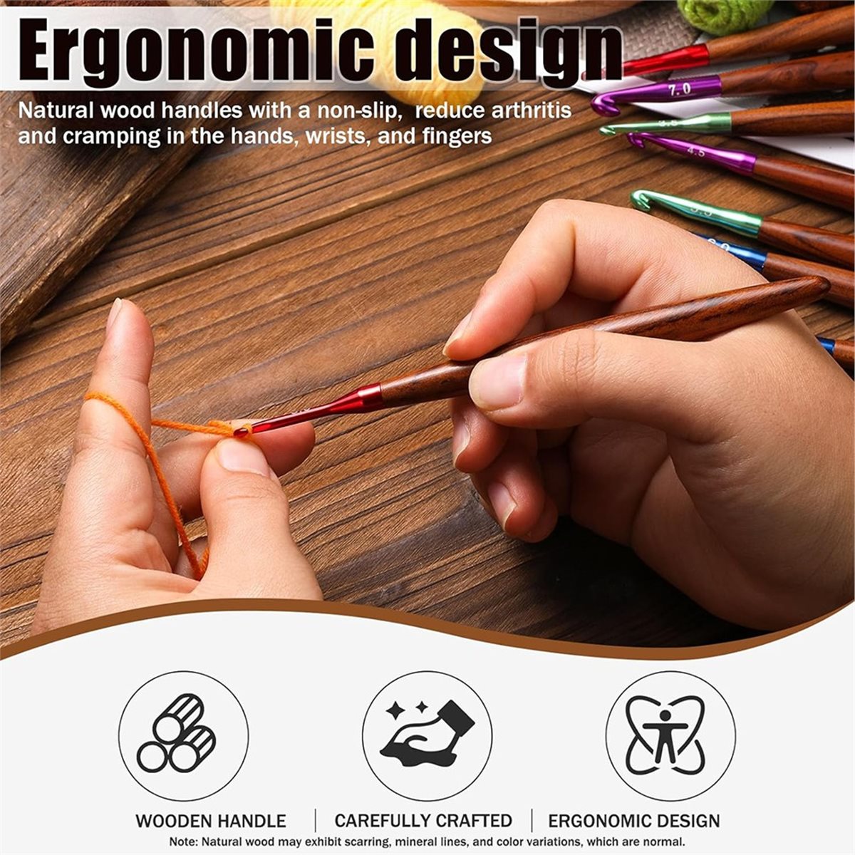 2026 New Crochet Hooks Set, Er - Wooden Crochet Hooks Ergonomic Handle review and price