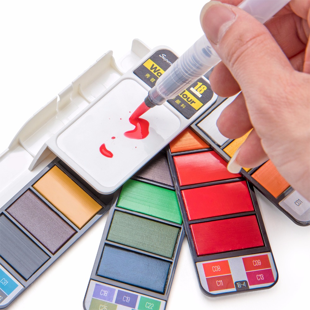 18/25/33/42 Colors Solid Water - Watercolor Paint Set Solid Pigment review and price