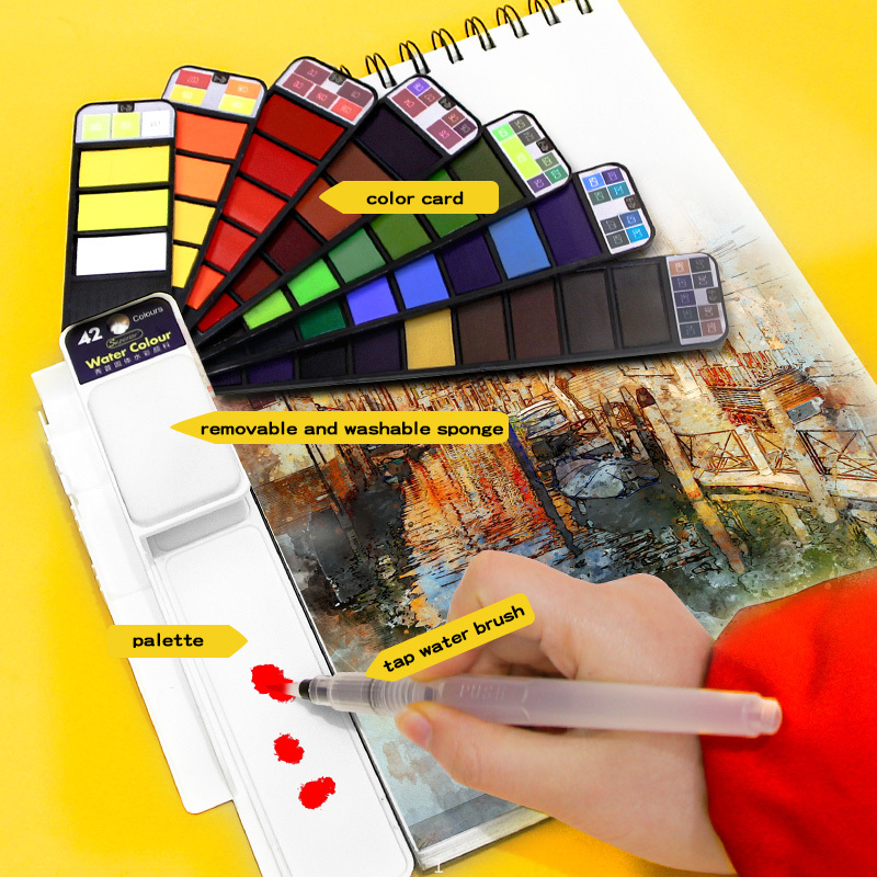 18/25/33/42 Colors Solid Water - Watercolor Paint Set Solid Pigment review and price
