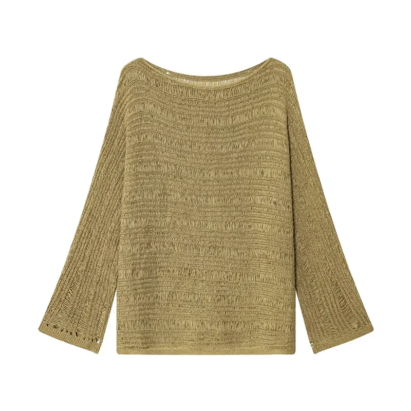 Vintage Boat Neck Knit Sweater - Embroidery review and price