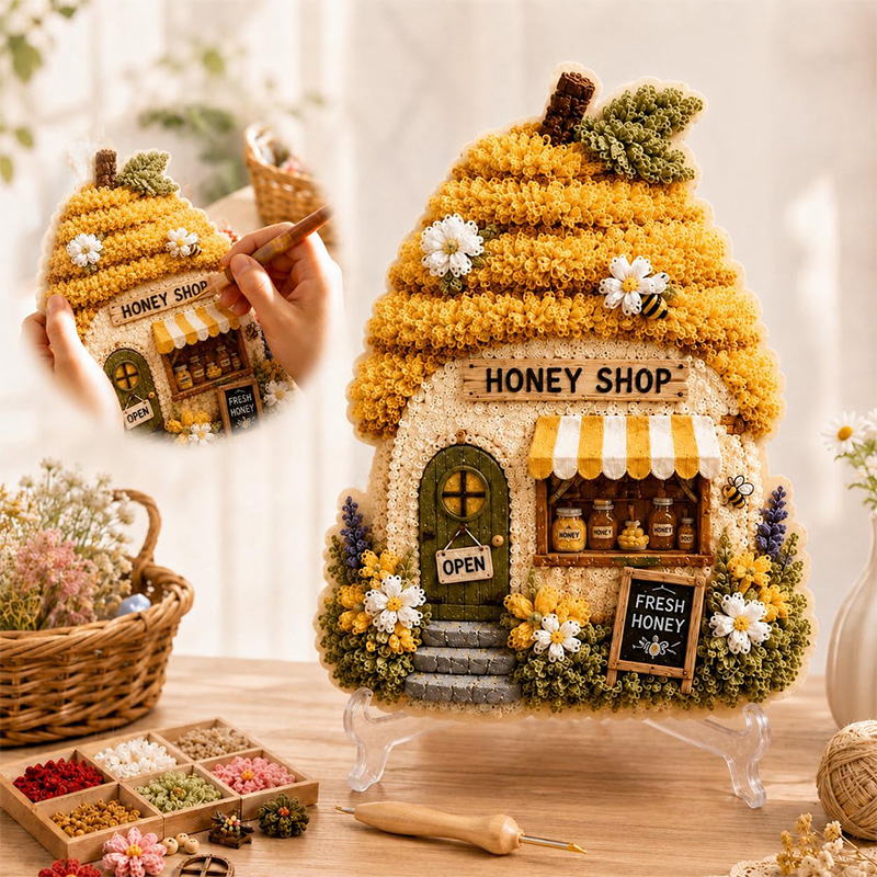 3D Mushroom House Poke Art DIY - Sewing review and price