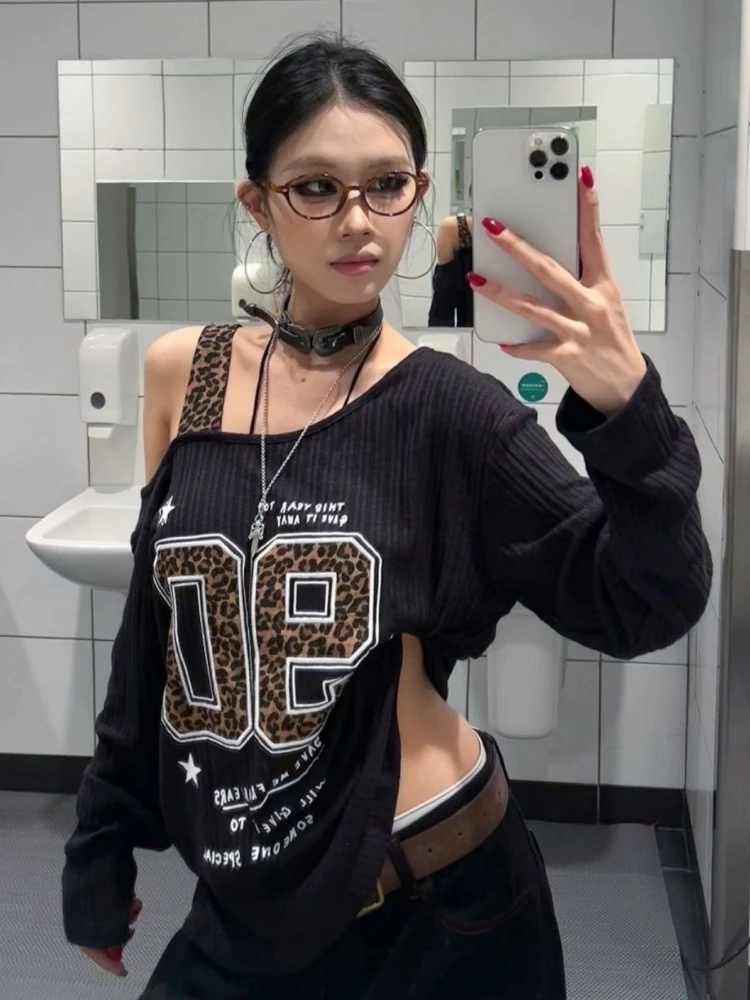 Y2K Patchwork Leopard Print T- - Embroidery review and price