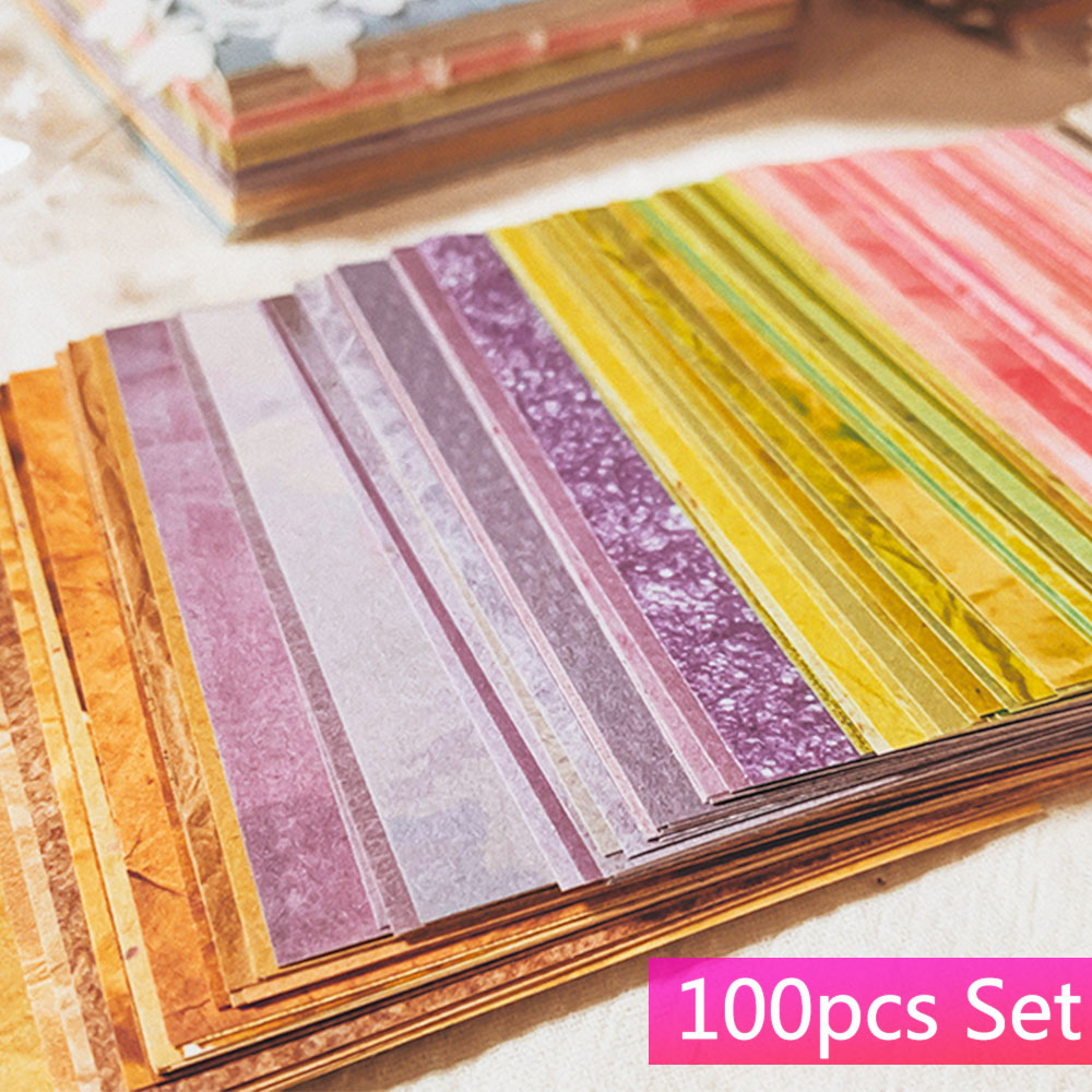 100 Pcs Colorful Texture Backg - Vintage Junk Journal Scrapbooking Paper review and price
