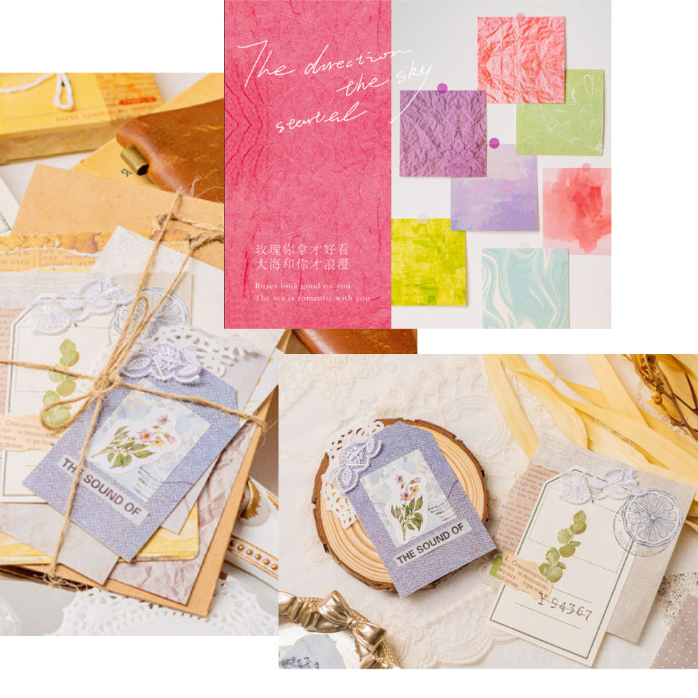 100 Pcs Colorful Texture Backg - Vintage Junk Journal Scrapbooking Paper review and price