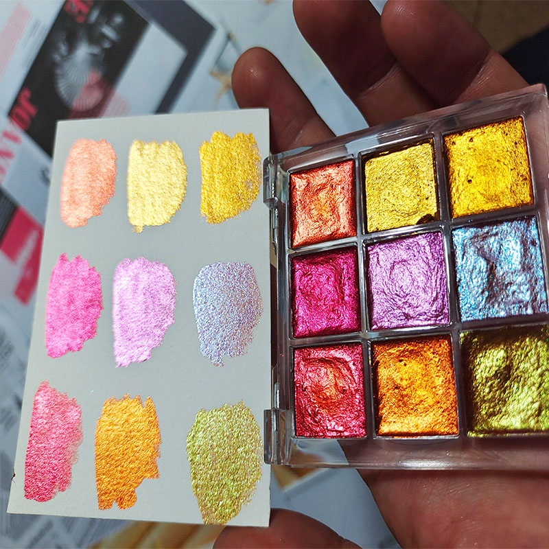 9 color Nail Solid Pigment Aur - Watercolor Paint Set Solid Pigment review and price