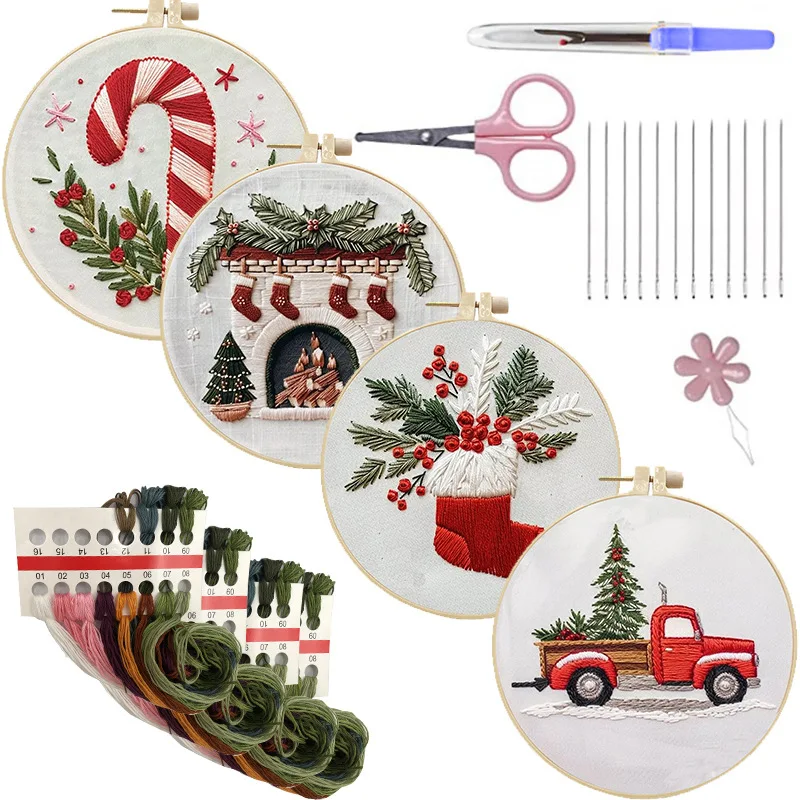 Hand Embroidery Starter Kit DI - Cross Stitch Stamped Kits Beginners review and price