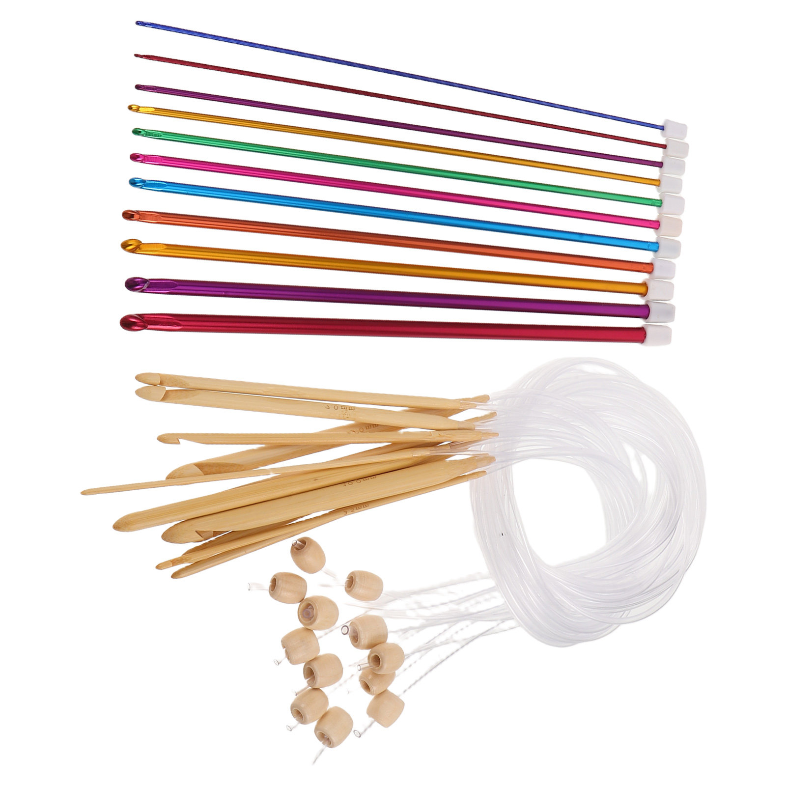 1Set Vibrant Color Crochet Hoo - Wooden Crochet Hooks Ergonomic Handle review and price