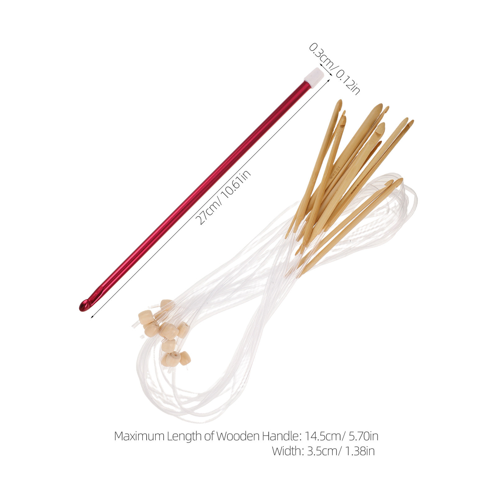 1Set Vibrant Color Crochet Hoo - Wooden Crochet Hooks Ergonomic Handle review and price