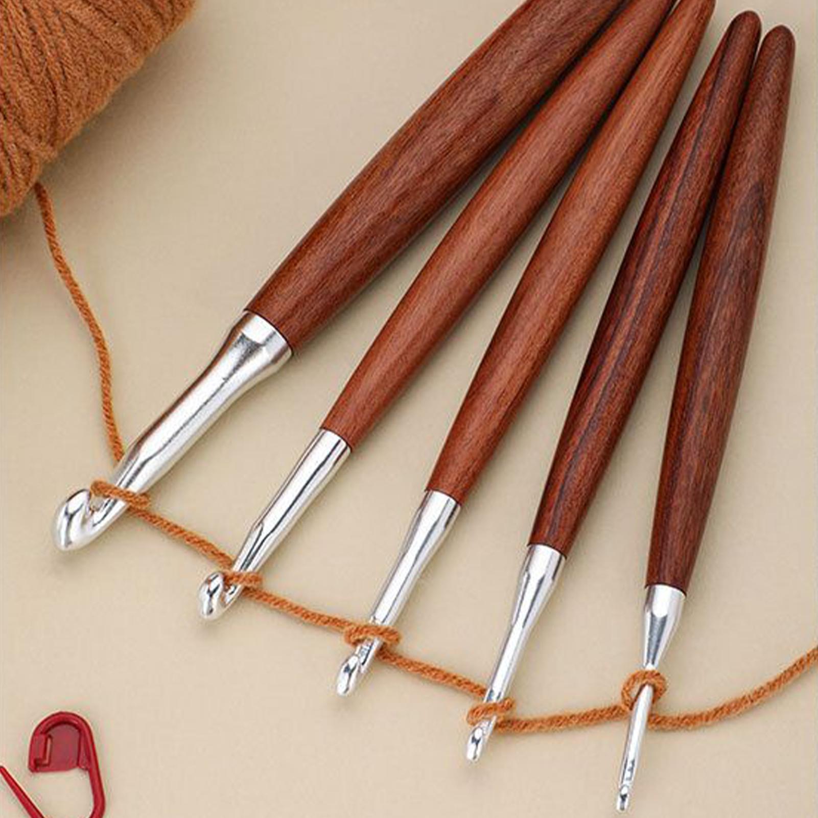8pcs Crochet Hook Mix Size 3mm - Wooden Crochet Hooks Ergonomic Handle review and price