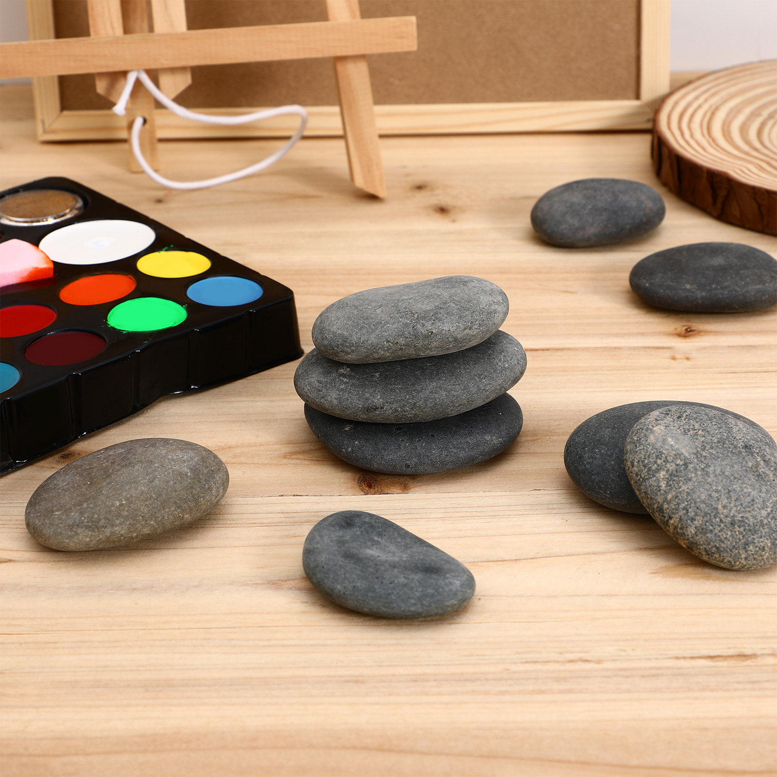 9pcs Painted Flat Stones DIY C - Painting Supplies review and price