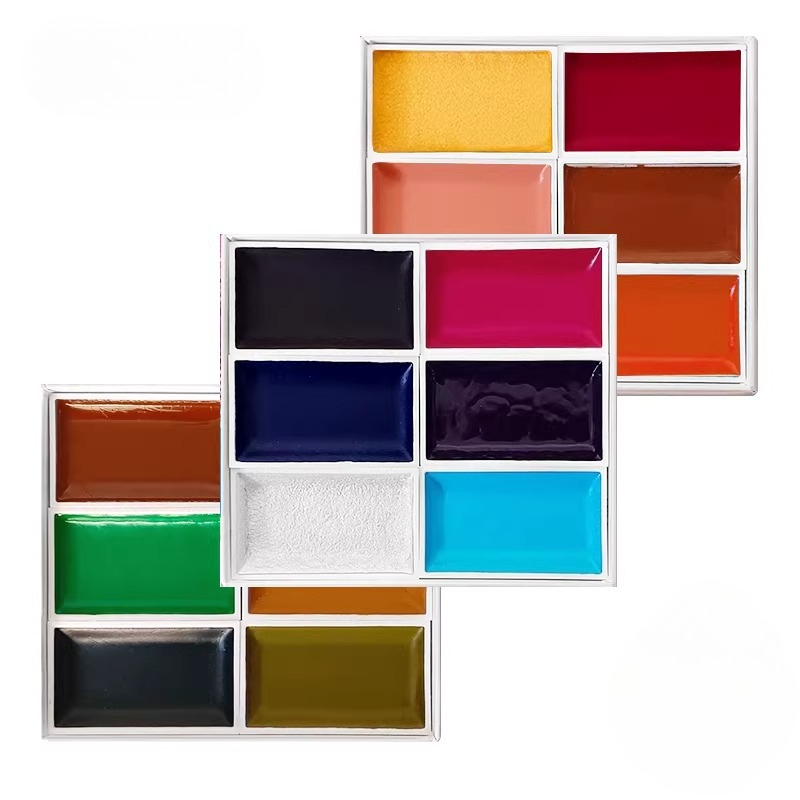 Japanese Solid Watercolor Pain - Watercolor Paint Set Solid Pigment review and price