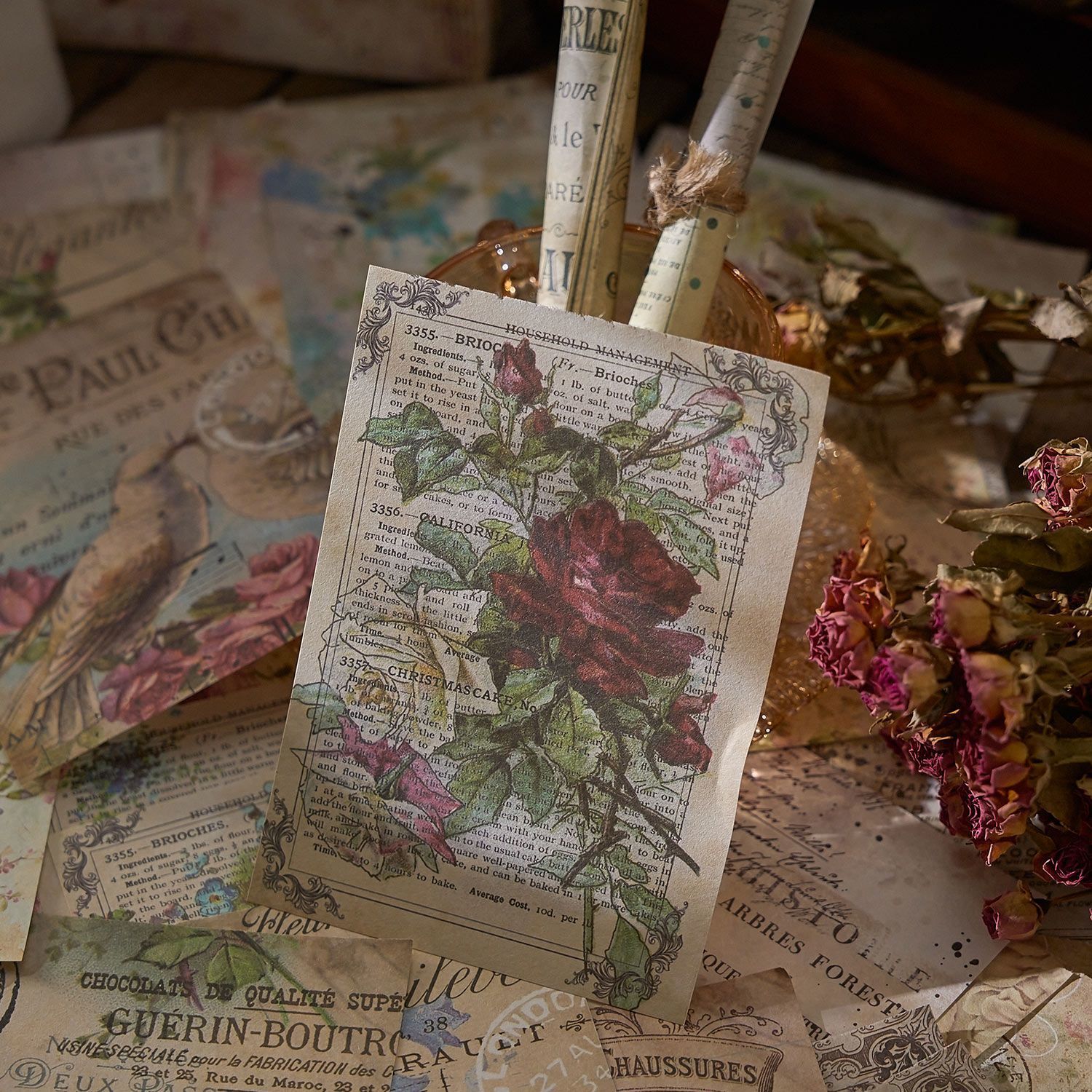 Flower Echo Series 100 Sheets  - Vintage Junk Journal Scrapbooking Paper review and price