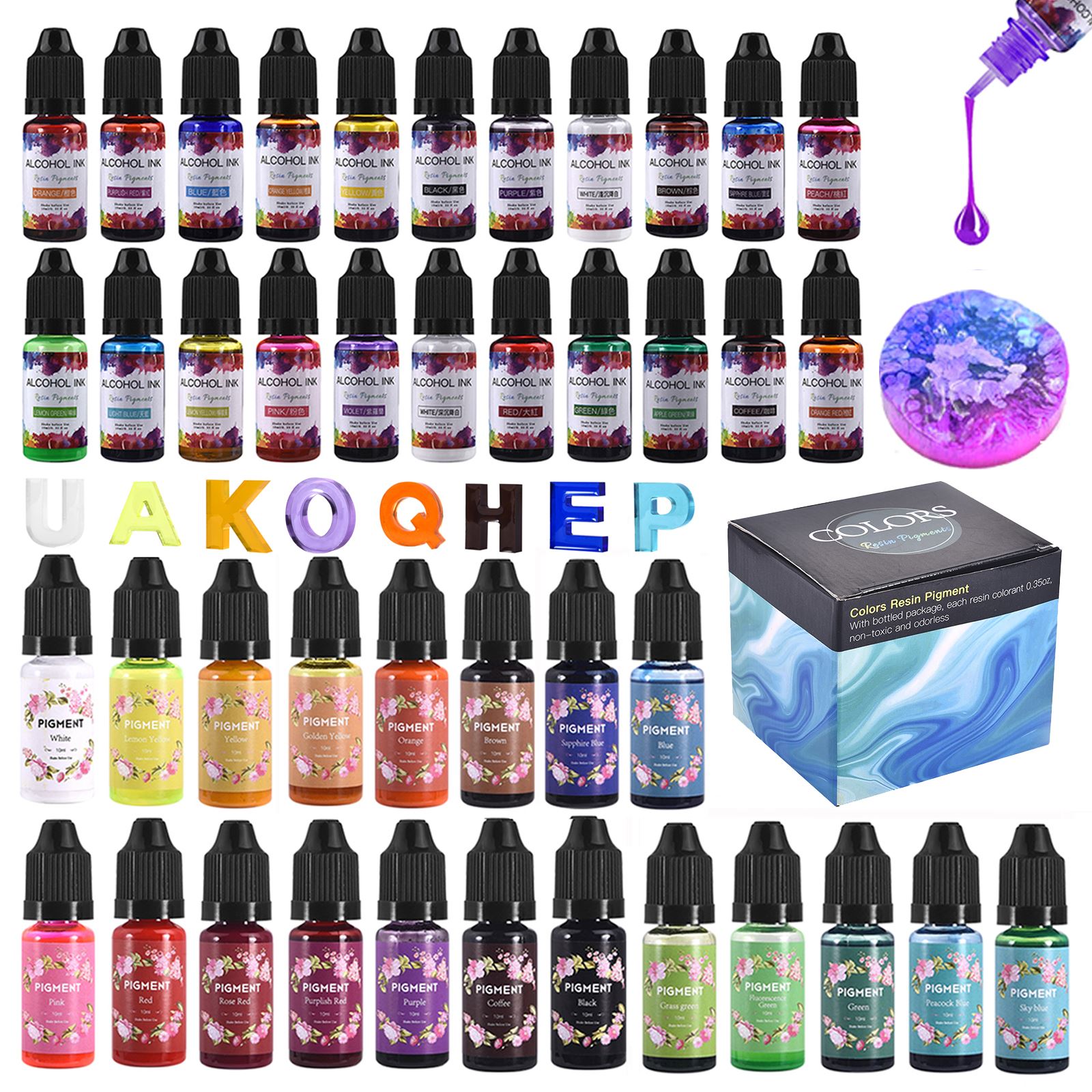 1 Set Resin Pigment Kit Art In - Silicone Epoxy Resin Molds Set review and price