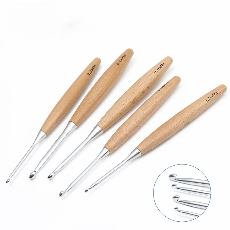 1/11pcs Wooden Handle Crochet  - Wooden Crochet Hooks Ergonomic Handle review and price