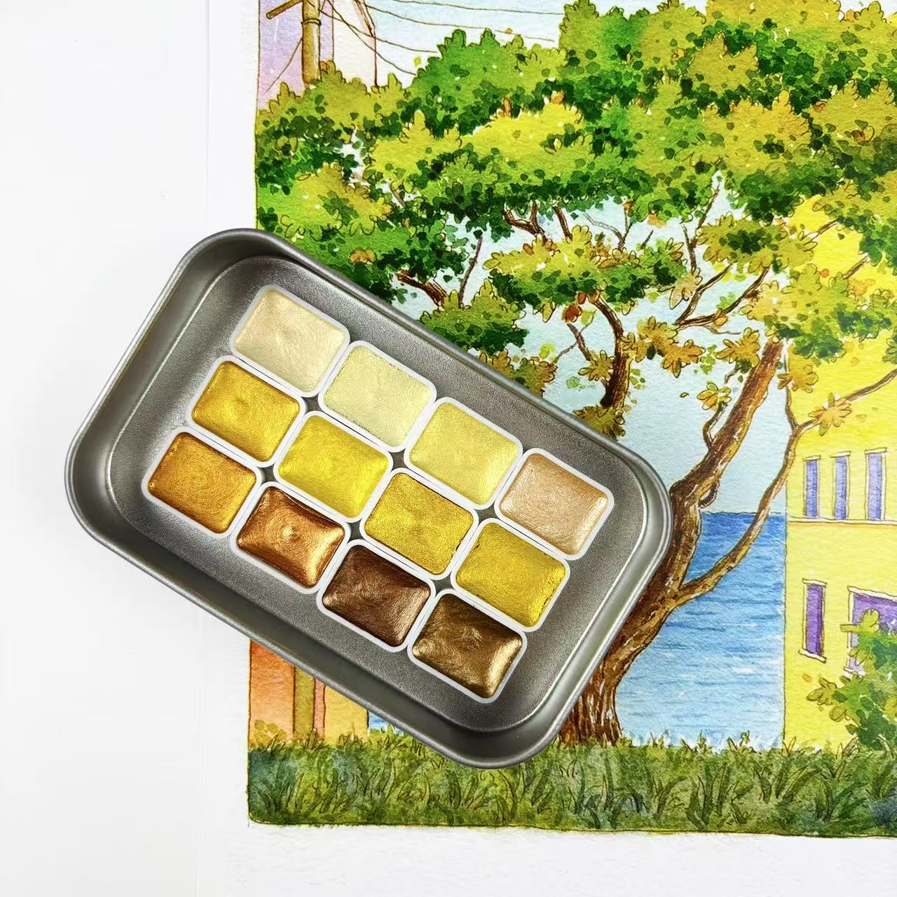 A Complete Set of Professional - Watercolor Paint Set Solid Pigment review and price